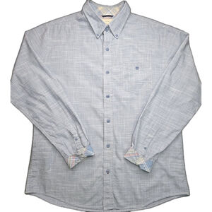 Weatherproof Vintage Men’s Large Blue Button Down Shirt Long Sleeve Chambray